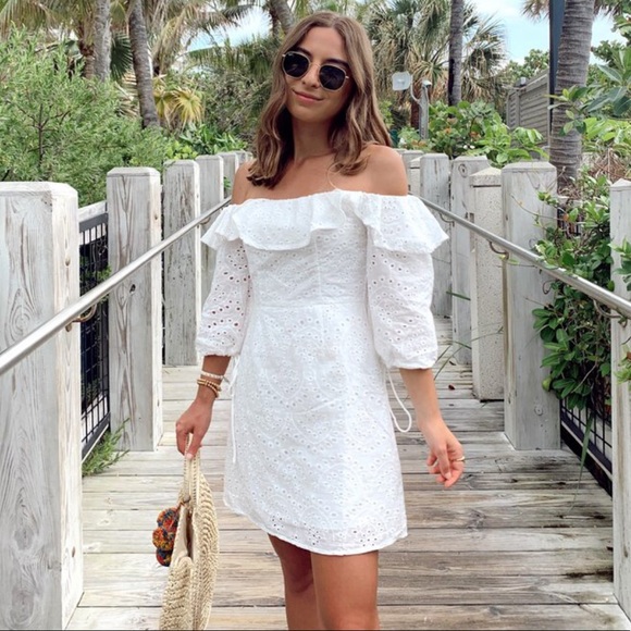 sun honey Dresses & Skirts - White off the shoulder dress
